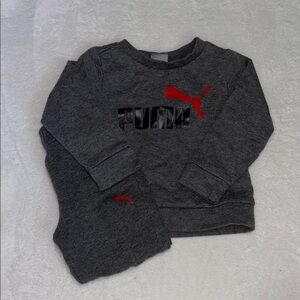 Puma Charcoal and Red Sweatshirt Set